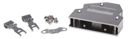 10350-A500-00 3M 103 Series Aluminium Angled D Sub Backshell, 50 Way, Strain Relief
