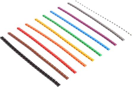 812-1231 RS Pro Clip On Cable Marker, Pre-printed 0 → 9 Black, Brown, Green, Grey, Orange, Red, Violet, White, Yellow