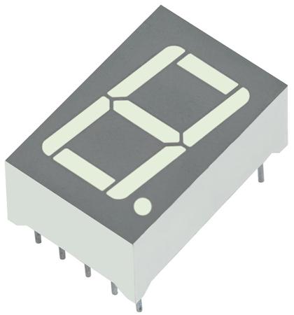 SA56-11CGKWA  Kingbright 7-Segment LED Display, CA Green 35 mcd RH DP 14.2mm