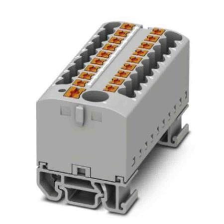 3274210 Phoenix Contact Distribution Block, 19 Way, 4mm², 24A, 690 V, Grey