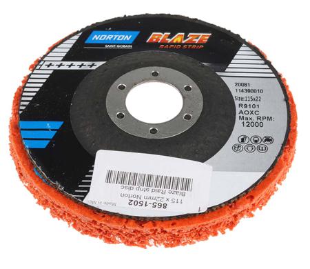 66623303783 Norton Blaze Rapid Strip Ceramic Stripping Disc, 115mm, Medium Grade, 1 in pack