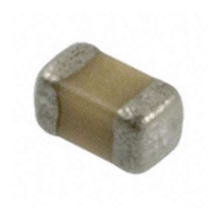 04025A101KAT2A EPCOS 100pF Multilayer Ceramic Capacitor MLCC 50V dc ±10% C0G, NP0 Dielectric 0402 (1005M) SMD, Max. Temp. +125°C