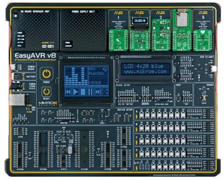 MIKROE-6232 MikroElektronika EasyAVR v8 Communication Board for Industrial Use 8MHz