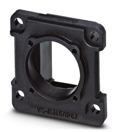 1658642 Phoenix Contact, VS-08-A-RJ45/MOD-1-IP67-BK Panel Mounting Frame for use with RJ45 Socket Inserts