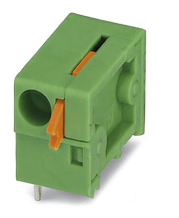 1790500 Phoenix Contact FFKDSA1/H2-7.62 Series PCB Terminal Block, 1-Contact, 7.62mm Pitch, Through Hole Mount, Spring Cage
