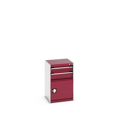 40010023.24V Bott 2 Cabinet, Steel, 800mm x 525mm x 525mm, Light Grey, Red
