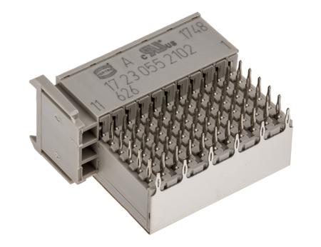 17230552102 HARTING, Har-Bus HM 2mm Pitch Backplane Connector, Female, Right Angle, 7 Row, 55 Way