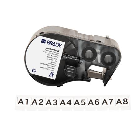 M4C-475-422 Brady B-422 on Black on White Label, 12.07 mm Width