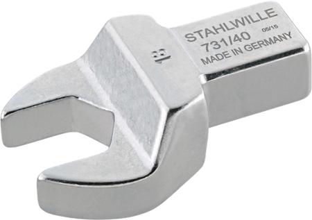 58214022 STAHLWILLE 731/40 Series Open Ended Insert Open-Ended Shell Tool, 22.0 mm, 14 x 18mm Insert, Chrome Plated Finish