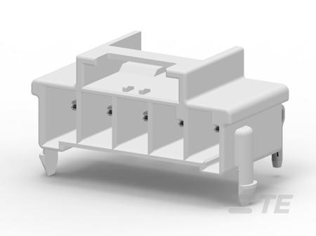 1-1969694-5 TE Connectivity Power Triple Lock Series Right Angle Board Mount PCB Header, 5 Contact(s), 6mm Pitch, 1 Row(s), Shrouded