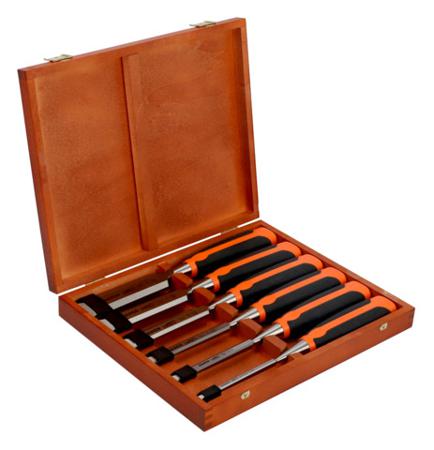 424P-S6-EUR Bahco 6 pieces Piece Chisel Set, 266mm Length, 6 mm, 10 mm, 12 mm, 18 mm, 25 mm, 32 mm Blade Width