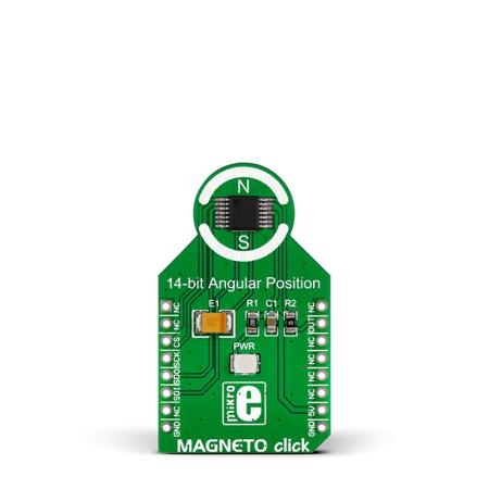 MIKROE-1886 MikroElektronika Magneto Click Hall Effect Sensor MikroBus Click Board for AS5048A