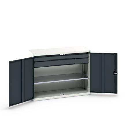 16926605.19 Bott 2 Door, 2 Drawer Sheet Steel Cupboard, 1300 x 550 x 1000mm