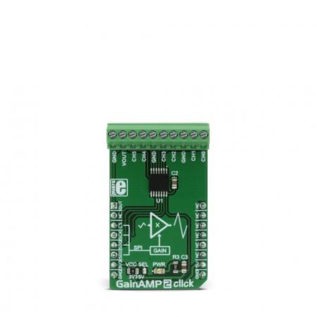 MIKROE-2859 MikroElektronika , GainAMP 2 Click Programmable Gain Amplifier Amplifier Board for MCP6S26