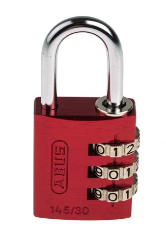 145/30 Red ABUS 145/30 Combination Weatherproof Aluminium, Steel Safety Padlock, 5mm Shackle, 30mm Body