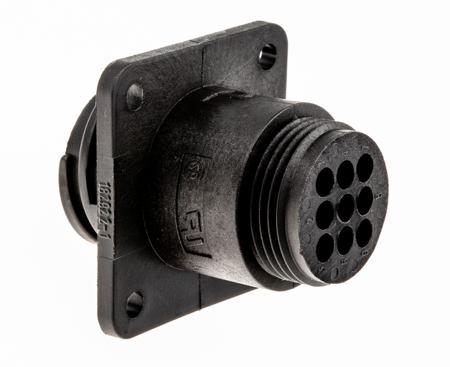 182922-1 TE Connectivity Series 1, 9 Pole Panel Mount Connector Socket, with Male Contacts