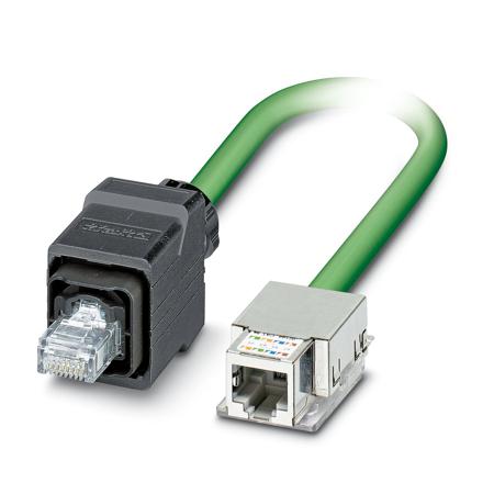 1416179 Phoenix ContactVS, 2m Cat5e, Green RJ45 to Female RJ45 Male, Shielded Shielded, Terminated PVC Sheath