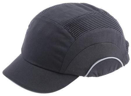 ABS000-001-100 JSP Black Short Peaked Safety Cap, HDPE Protective Material