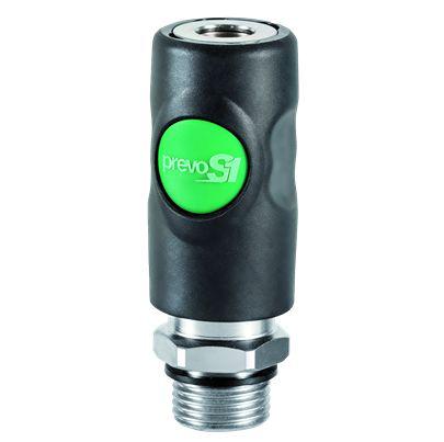 ESI-071153HE PREVOST Stainless Steel Male Pneumatic Quick Connect Coupling, G 1/2 Male Threaded