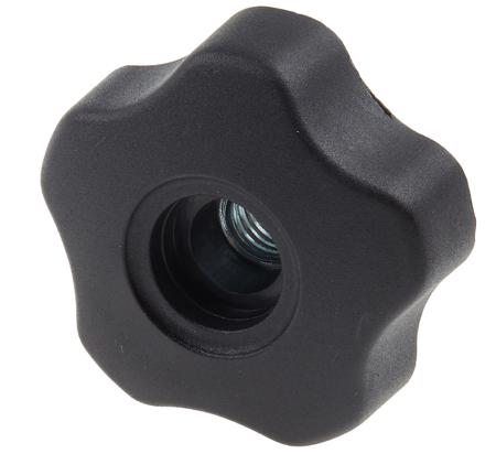 702-7623 RS PRO Black Multiple Lobes Clamping Knob, M12, Threaded Through Hole