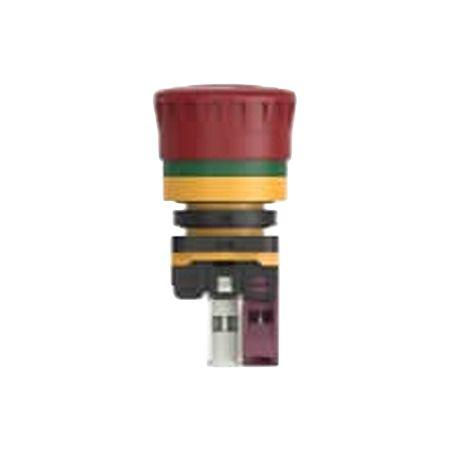 PBES22L01HR TE Connectivity PBES22 Series Illuminated Emergency Stop Push Button, Panel Mount, 22.3mm Cutout, 1NC, IP20, IP65