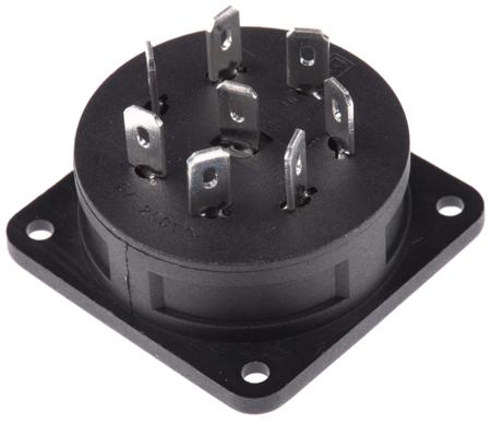 PX0552 Bulgin Power Connector Panel Mount Socket, 8, Solder Termination, 6A, 250 V ac