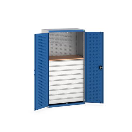 40021204-11V Bott 2 Door, 9 Drawer Sheet Steel Floor Standing Cupboard, 1050 X 650 X 2000mm