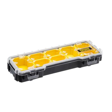 FMST1-75781 Stanley 1/3 Cell Black, Yellow Plastic, Adjustable Compartment Box, 26.7cm x 43.2cm x 6.4cm