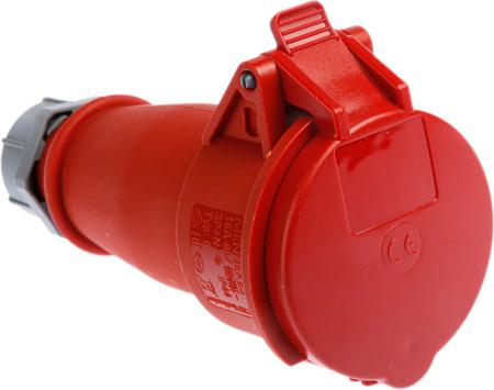 5 MENNEKES, AM-TOP IP44 Red Cable Mount 3P + N + E Industrial Power Socket, Rated At 16A, 400 V