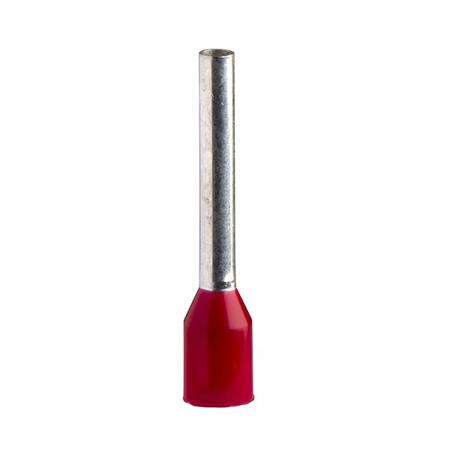 DZ5CE010L12D Schneider Electric, Linergy DZ5 Insulated Cable End, 12mm Pin Length, 1.7mm Pin Diameter, Red