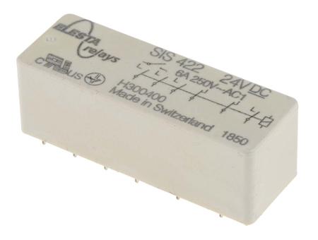 SIS 422 24VDC Elesta PCB Mount Force Guided Relay, 24V dc Coil Voltage, 4PST, DPST