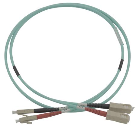 JLCSC2DOM3 CAE Multimedia Connect LC, SC to LC, SC Duplex Multi Mode OM3 Optical Patch Cord, 50μm, Yellow, 1m
