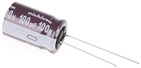 UPS2A101MHD Nichicon 100μF Aluminium Electrolytic Capacitor 100V dc, Radial, Through Hole -