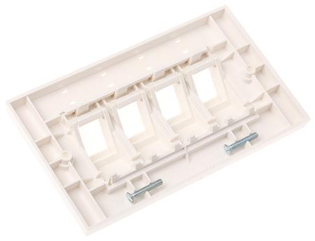 SP120101-04 Molex Premise Networks Cat6 RJ45/IDC UTP Angled RJ Wall Plate Kit, PowerCat Euromod II Series