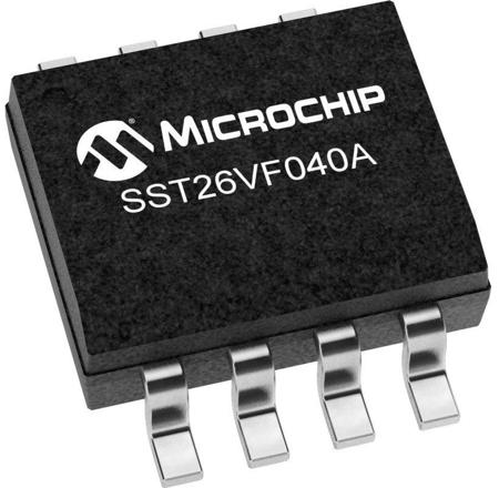 SST26VF040A-104I/SN Microchip 4Mbit SPI, SQI Flash Memory 8-Pin SOIC,