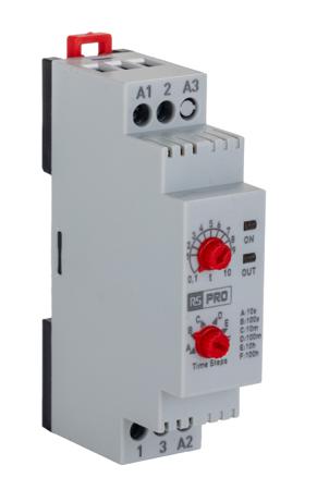 119-803 RS PRO DIN Rail Mount Timer Relay, 230 V ac, 24V ac/dc, 3-Contact, 0.1 → 100h, 1-Function, SPDT