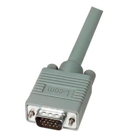 CTL3VGAMM-10 L-Com Male 15 Pin D-sub to Male 15 Pin D-sub SVGA Cable, 10ft Grey