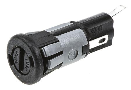 FX0367/2 Bulgin 10A Panel Mount Fuse Holder for 5 x 20mm Fuse, 1P, 250V ac
