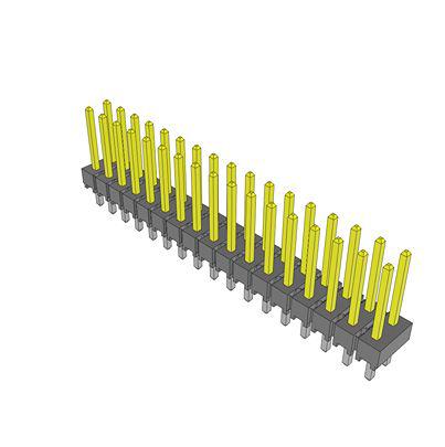 HTSW-117-14-S-D Samtec HTSW Series Vertical Through Hole PCB Header, 34 Contact(s), 2.54mm Pitch, 2 Row(s), Unshrouded
