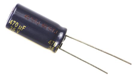 EEUFC1V471 Panasonic 470μF Aluminium Electrolytic Capacitor 35V dc, Radial, Through Hole -