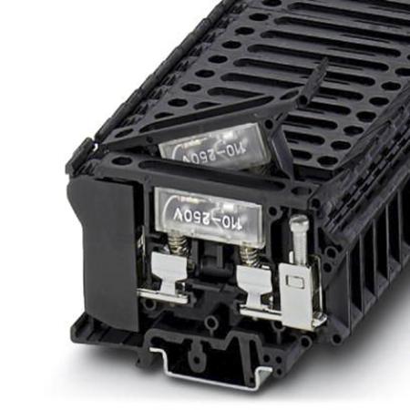 3004249 Phoenix Contact  UK6.3-HESILA 250 Series Black, 1.5mm², Single-Level, Screw Termination, Fused