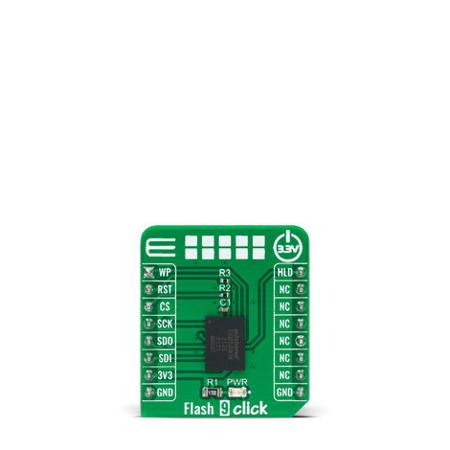MIKROE-4987 MikroElektronika , Flash 9 Click Serial Flash Add On Board for W25Q02JV for mikrobus Socket