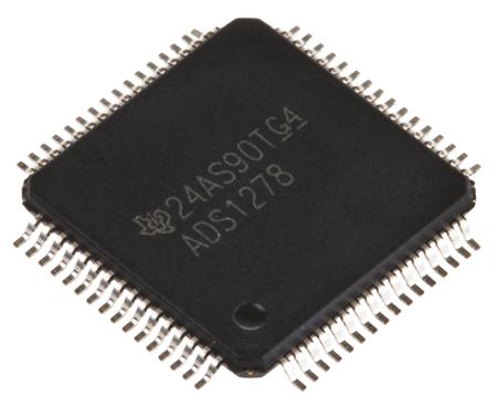 ADS1278IPAPT Texas Instruments, Octal 24 bit- Audio ADC 144ksps, 64-Pin HTQFP