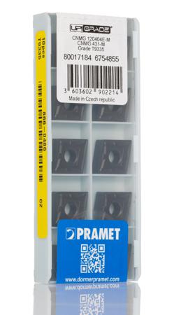 CNMG 120404E-M:T9335 Pramet CNMG Series Lathe Insert for Use with DCLNR 12, 4.76mm Height, 95° Approach, 12.9mm Length