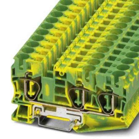 3035302 Phoenix Contact 3-Way Earth Terminal Block, 16mm², 24 → 6 AWG Wire, Spring Cage