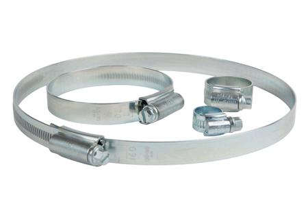 HGS260BP HI-GRIP A2/304 Stainless Steel Slotted Screw Hose Clip, 0.9mm Band Width, 260mm ID