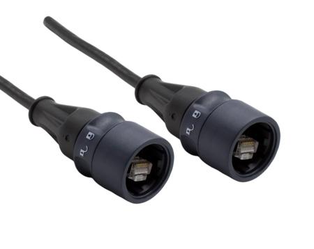 PXP6098-2M00 Bulgin6000, 2m Cat6a, Black RJ45 to Male RJ45 Male, Shielded Shielded, Terminated PVC Sheath