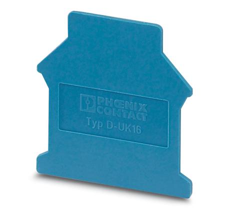 3006108 Phoenix Contact D-UK 16 BU Series End Cover for Use with DIN Rail Terminal Blocks