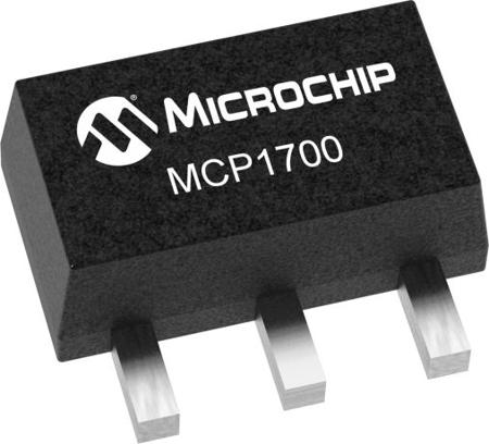 MCP1700T-1802E-MB Microchip MCP1700T-1802E/MB, LDO Regulator, 200mA, 1.8 V, 3%, 2.3 → 6 Vin, SOT-89 3-Pin