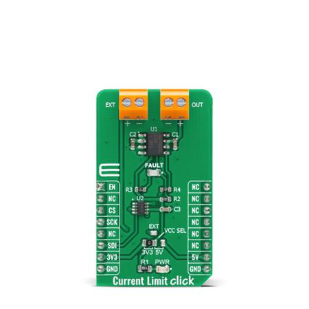 MIKROE-4271 MikroElektronika Current Limit Click Intelligent Power Switch for MAX890L for Power Supplies